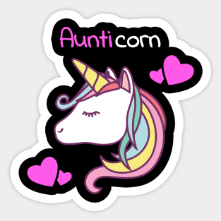 Aunticorn Unicorn Aunt Sticker